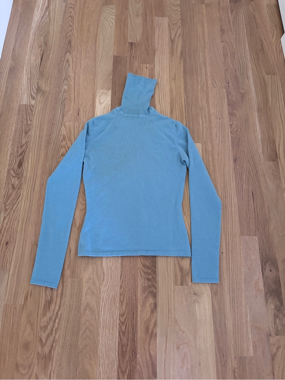 TSE Light Blue Cashmere Turtleneck Sweater